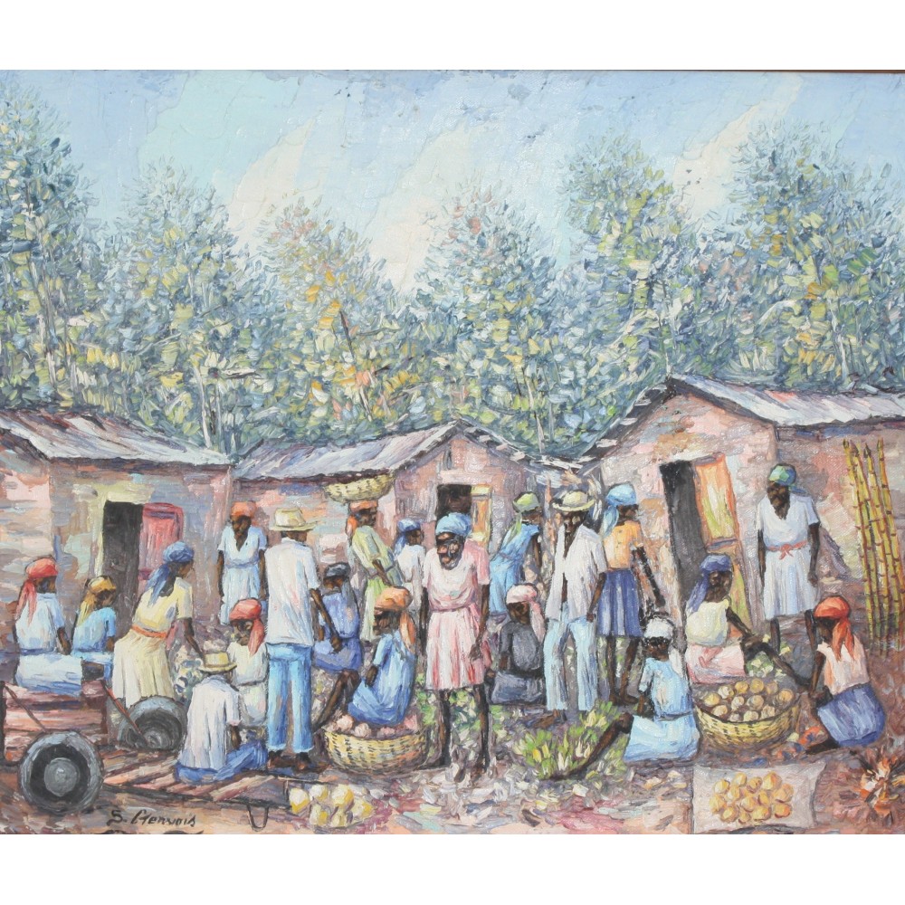 Village Market Painting by Margono - Fine Art America